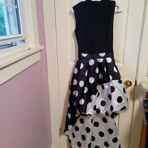 Black & White polka dot high-low dress